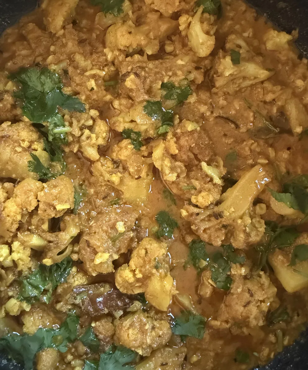 Aloo gobi with cilantro